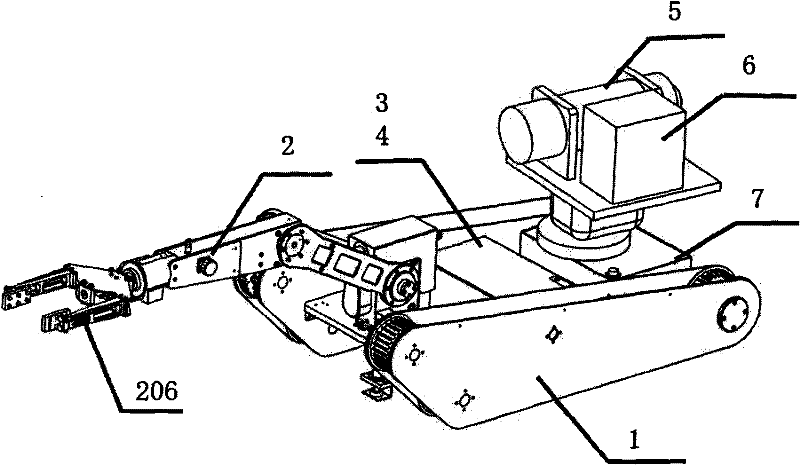 Small-sized emergency rescue and detection robot for nuclear radiation environment