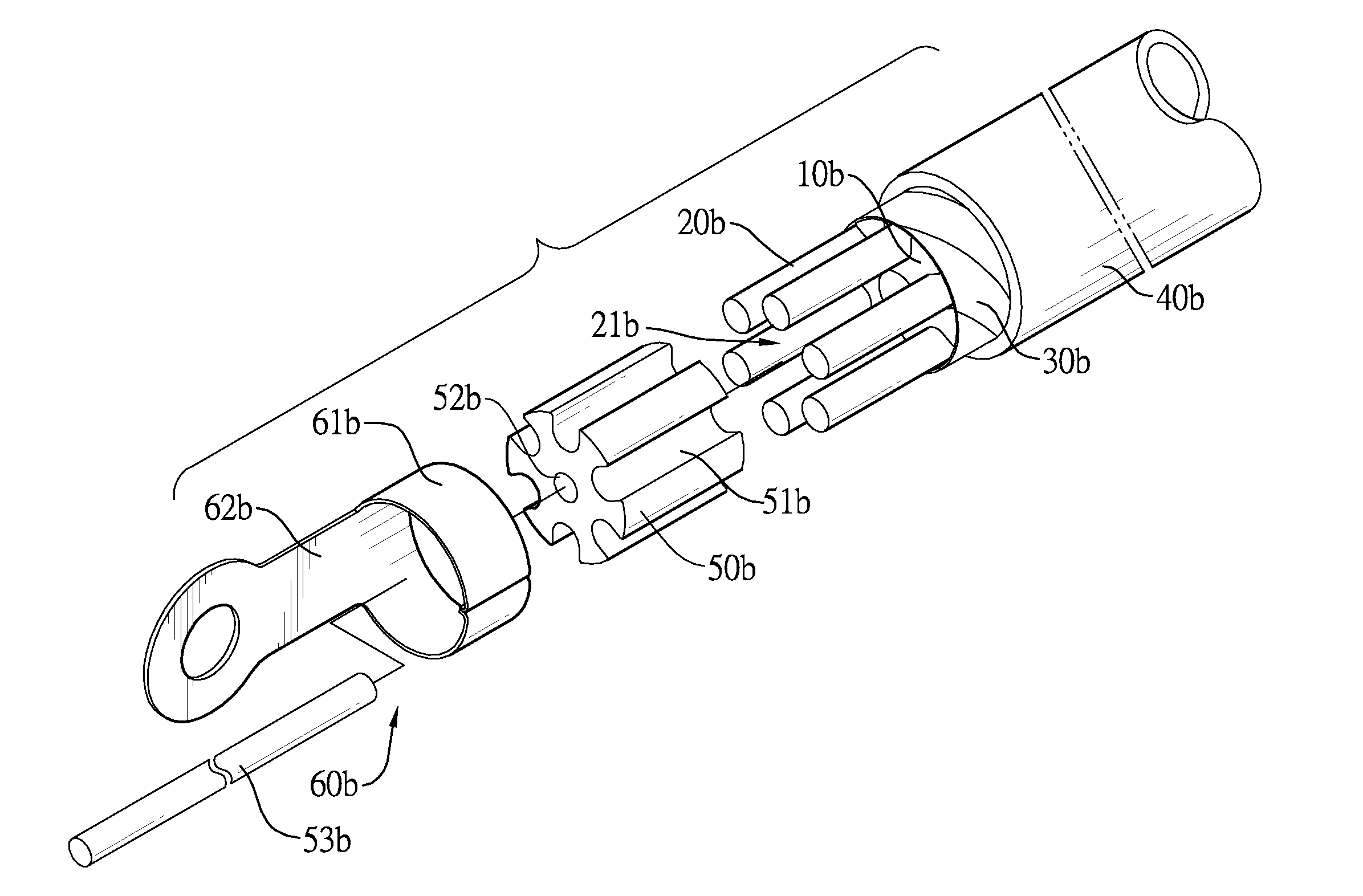 Parallel structure high conductibility cable with conductor keeper