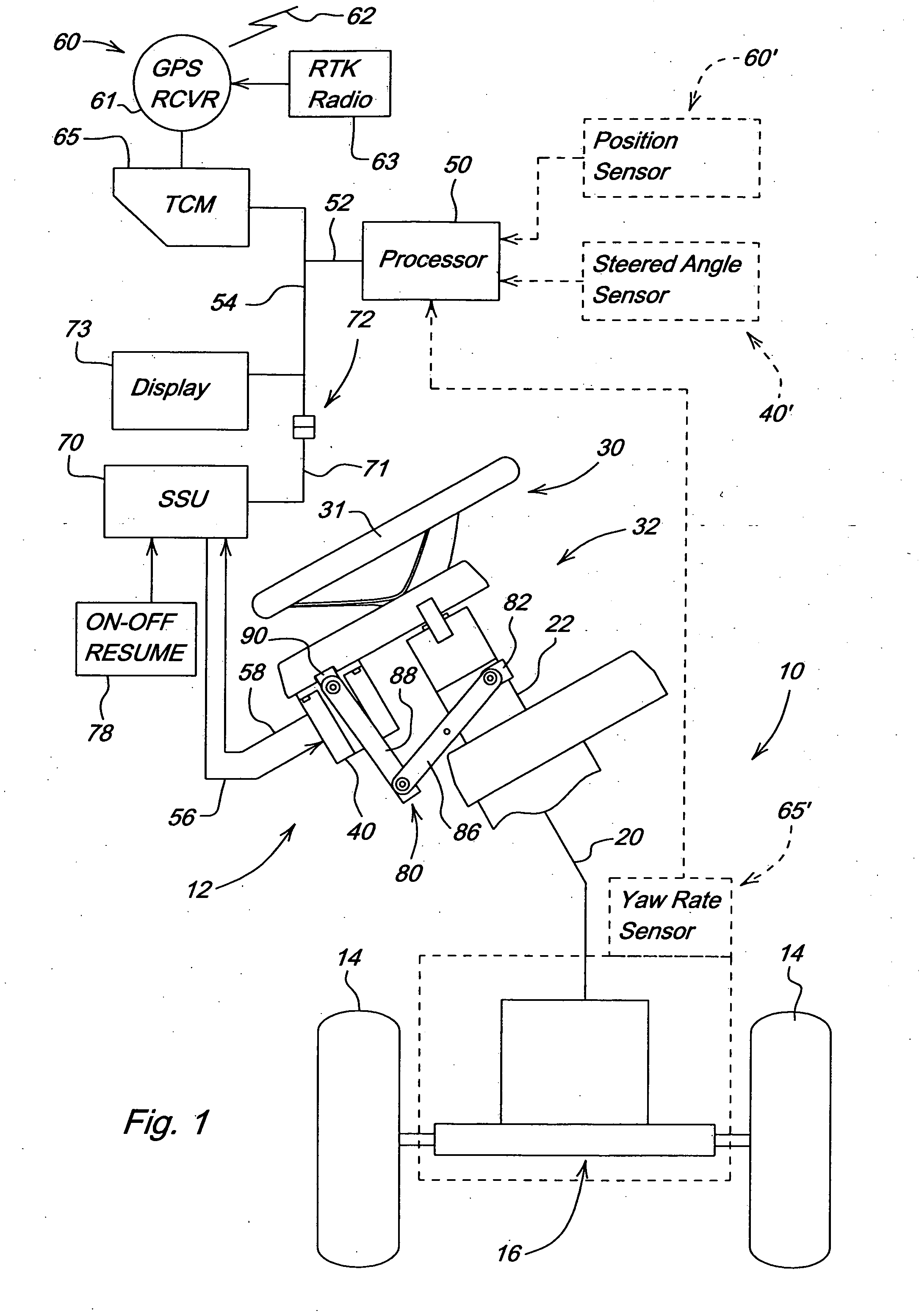 Direction determination utilizing vehicle yaw rate and change in steering position