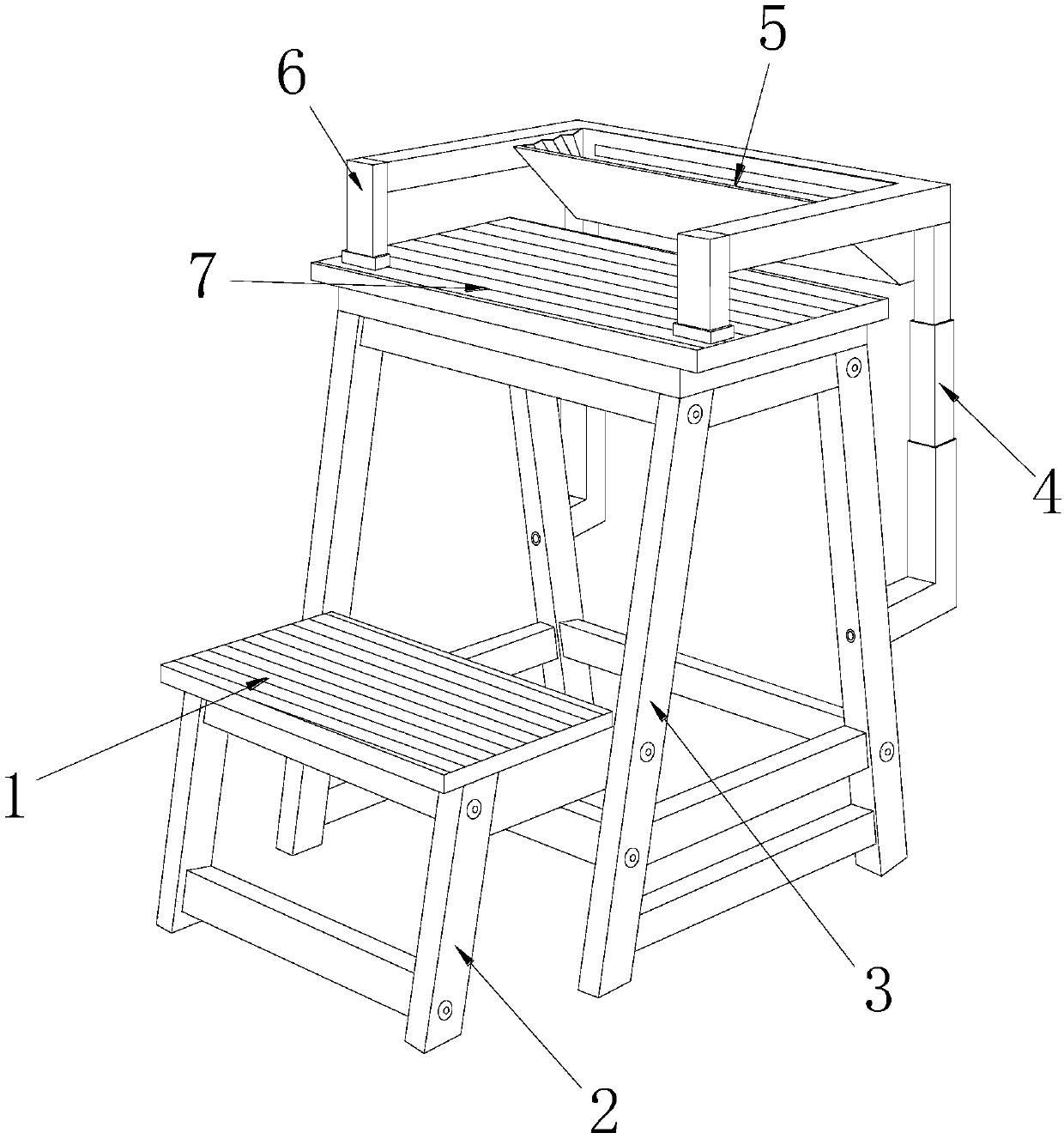 Folding insulation stool utilizing sucker type electromagnetic fixation for electric power overhaul