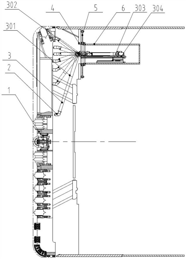 Shield tunneling machine and cutterhead tunnel face detection device