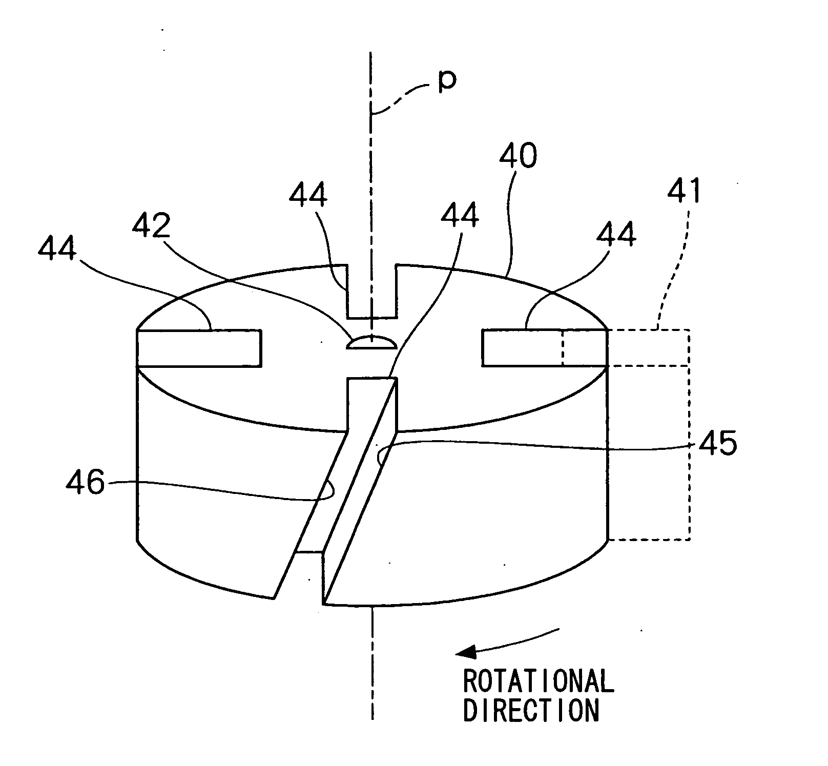 Vane pump having vanes slanted relative to rotational axis