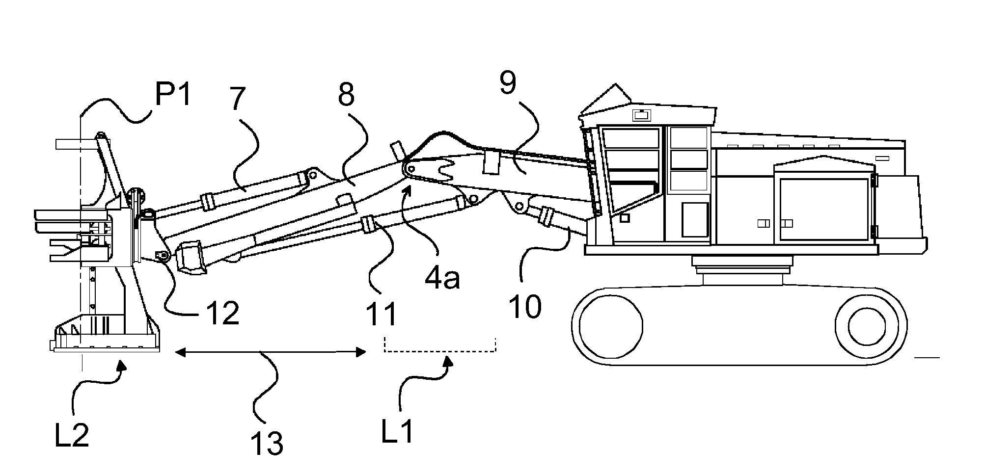 Control Of A Boom Construction And A Tool Articulated Thereto