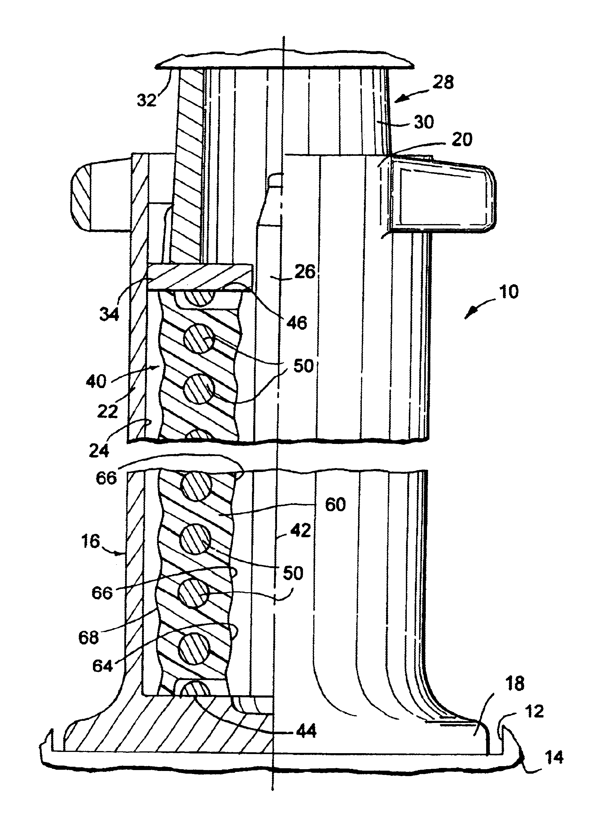 Elastomeric spring assembly for a railcar and method of making same