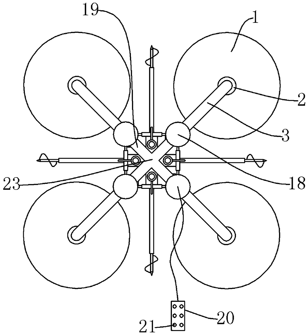 Float-type aeration stirring machine for sewage treatment