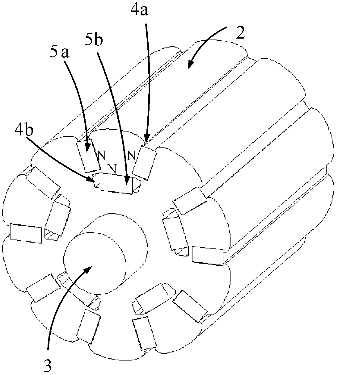 Pole-following rotor of rotary motor