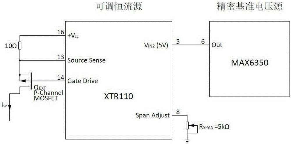 Thermal type gas mass flow-meter based on adjustable constant current source