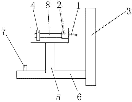 A jig for checking small holes of barrels