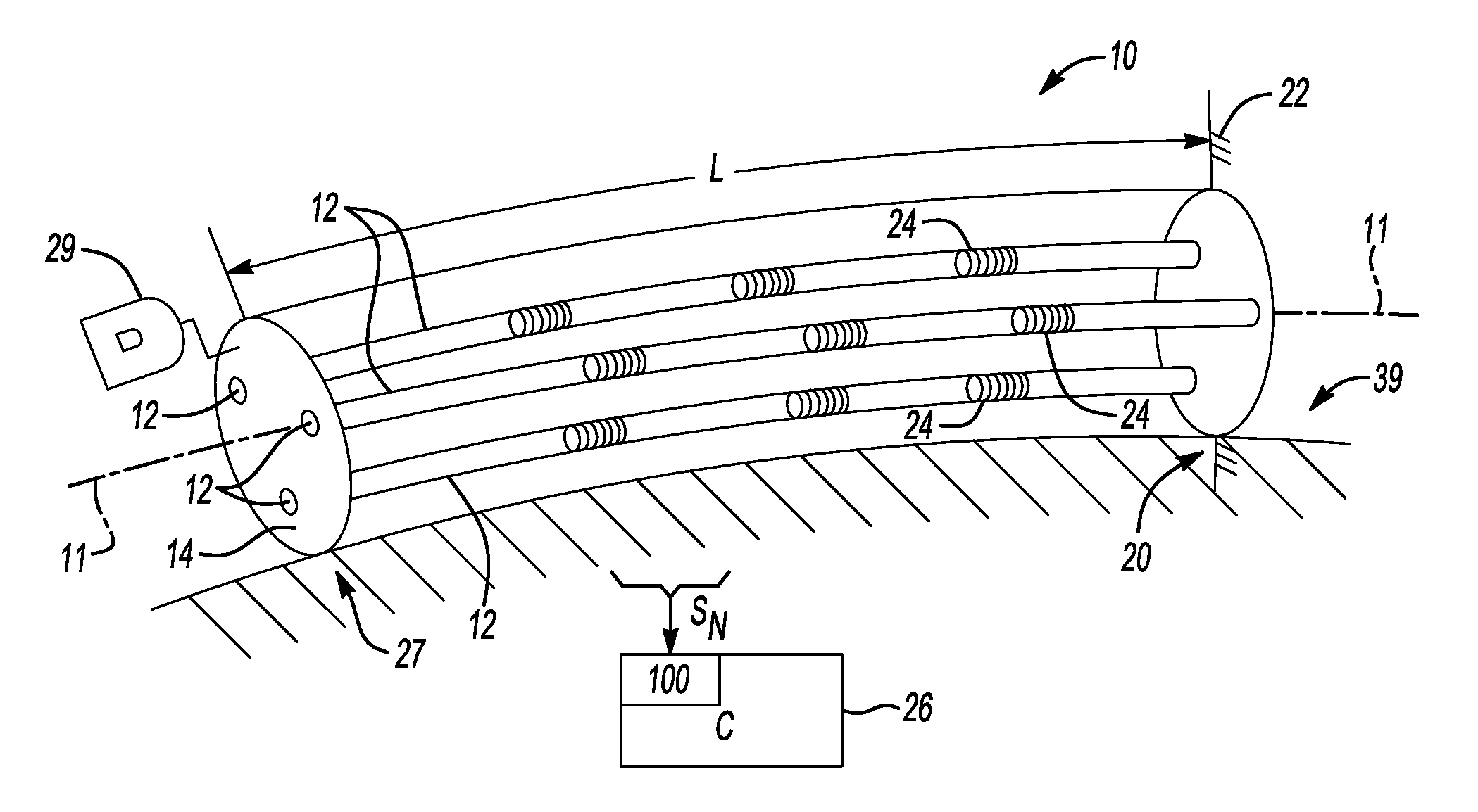 Shape sensing using a multi-core optical fiber having an arbitrary initial shape in the presence of extrinsic forces