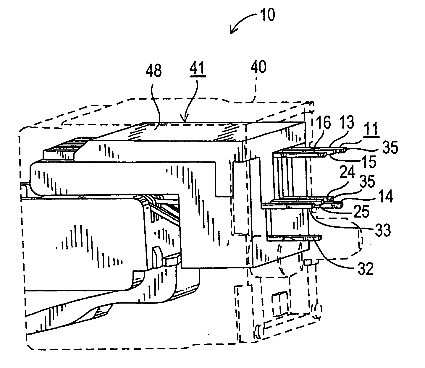 High performance, high capacitance gain, jack connector for data transmission or the like