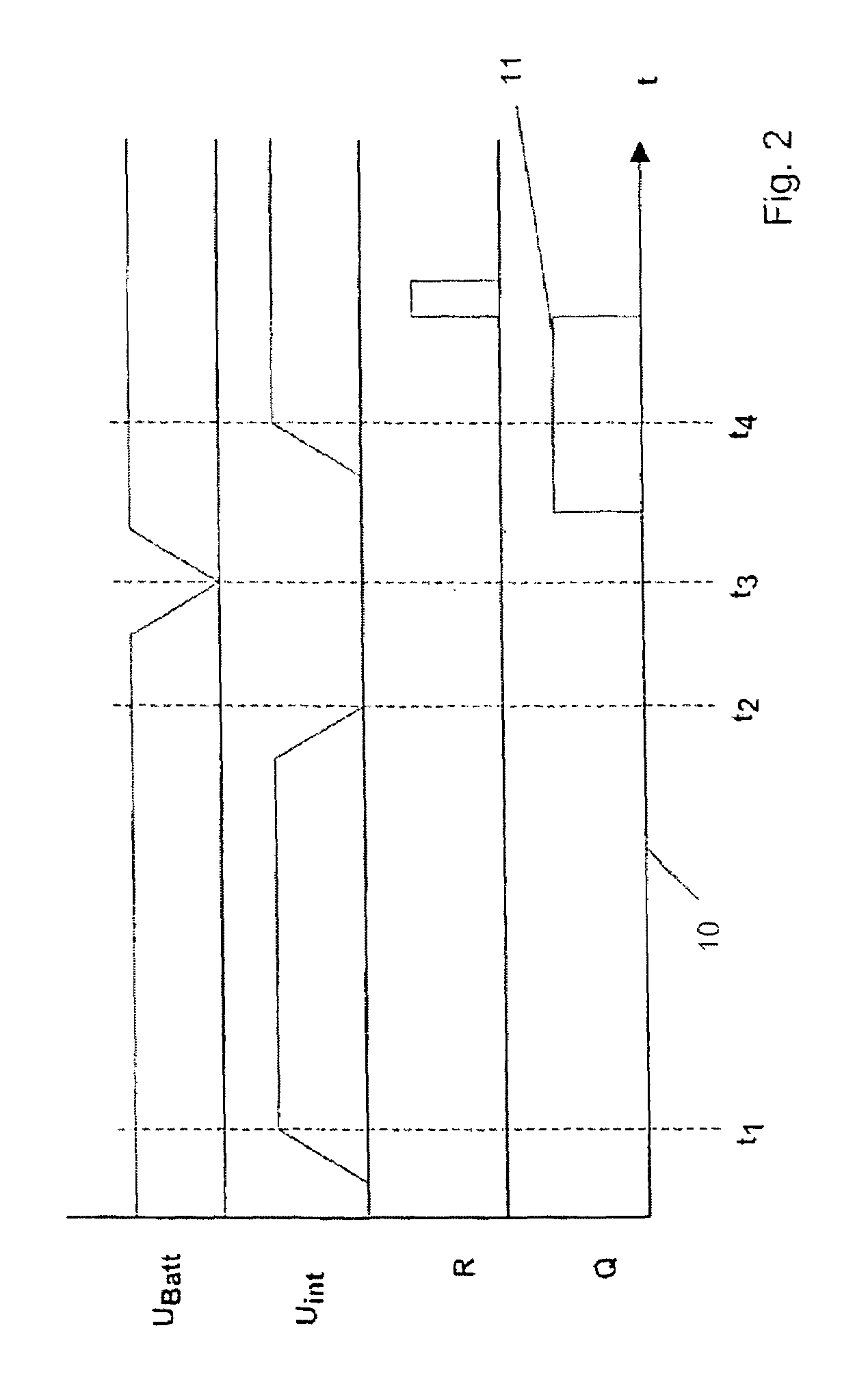 Switching device for detecting a voltage interruption