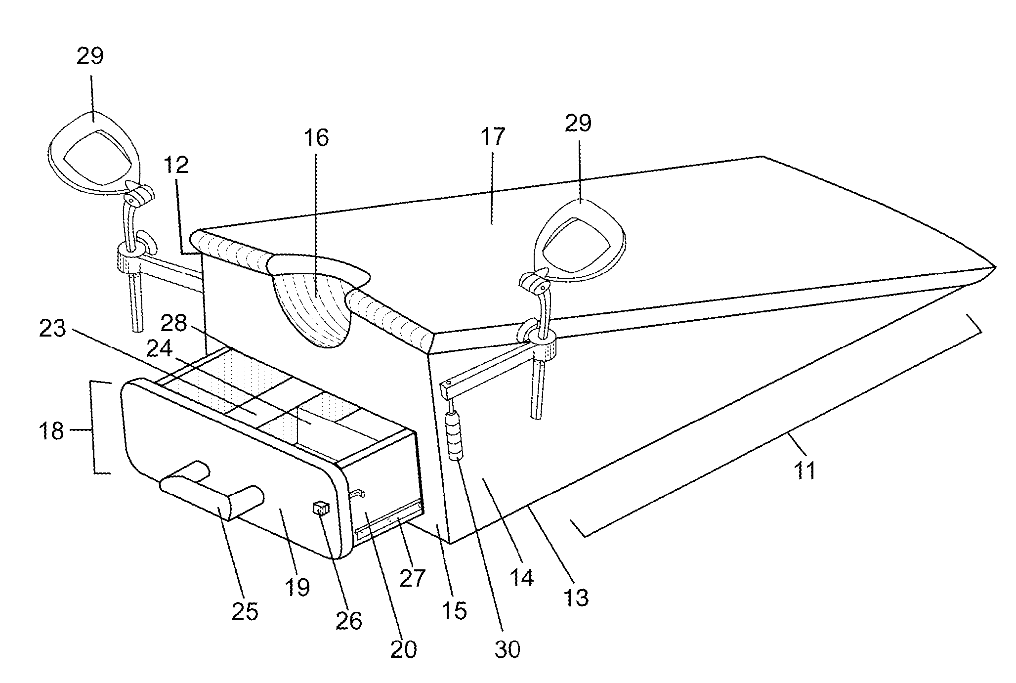 Lightweight portable pelvic exam device