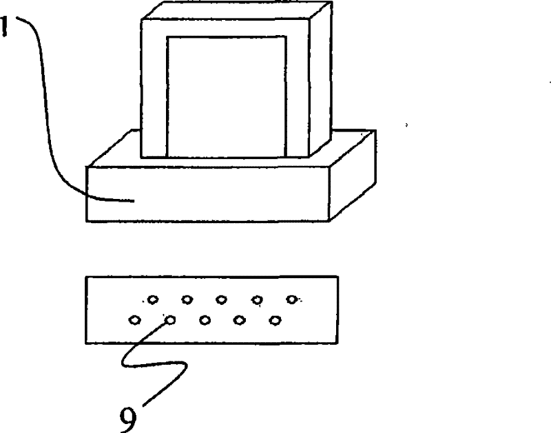 Frame movement fluid material coating device