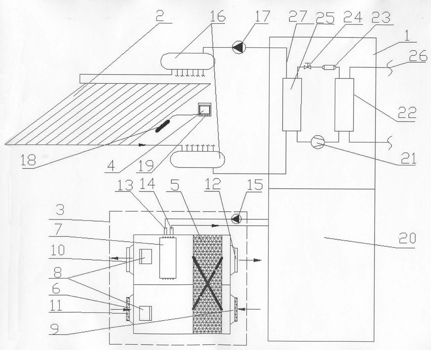 Capillary network tail end water source heat pump (WSHP) central air conditioning system