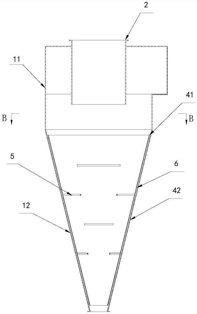 Efficient cyclone dust collector with double-layer side wall