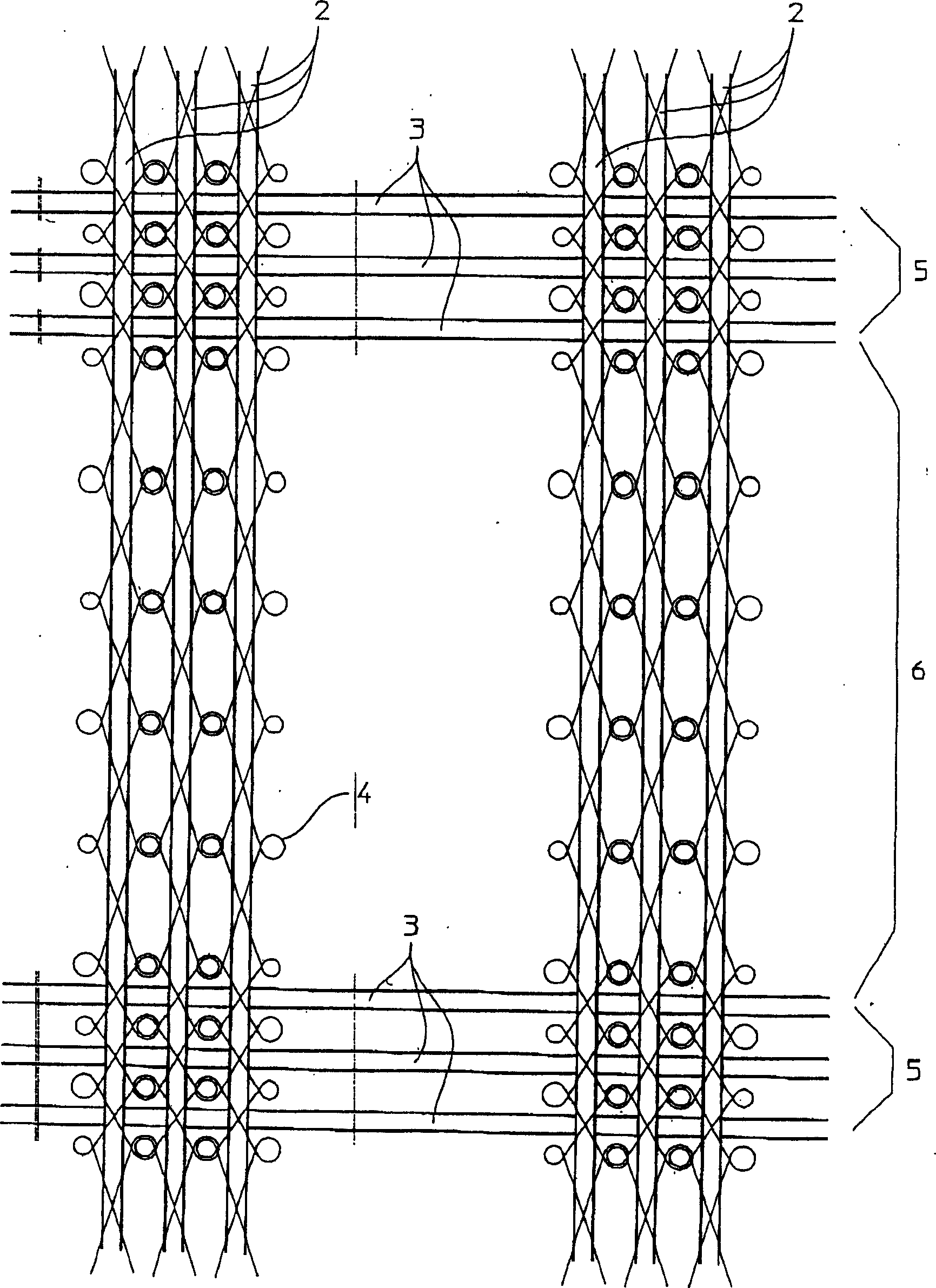 Method for preparing flat ruche with large crystalline host lattice perforated twin-shaft mesh structure