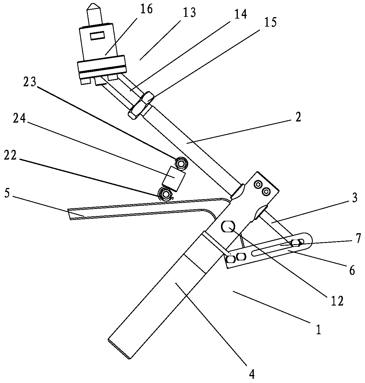 Glue nail installing device of automotive chassis plate