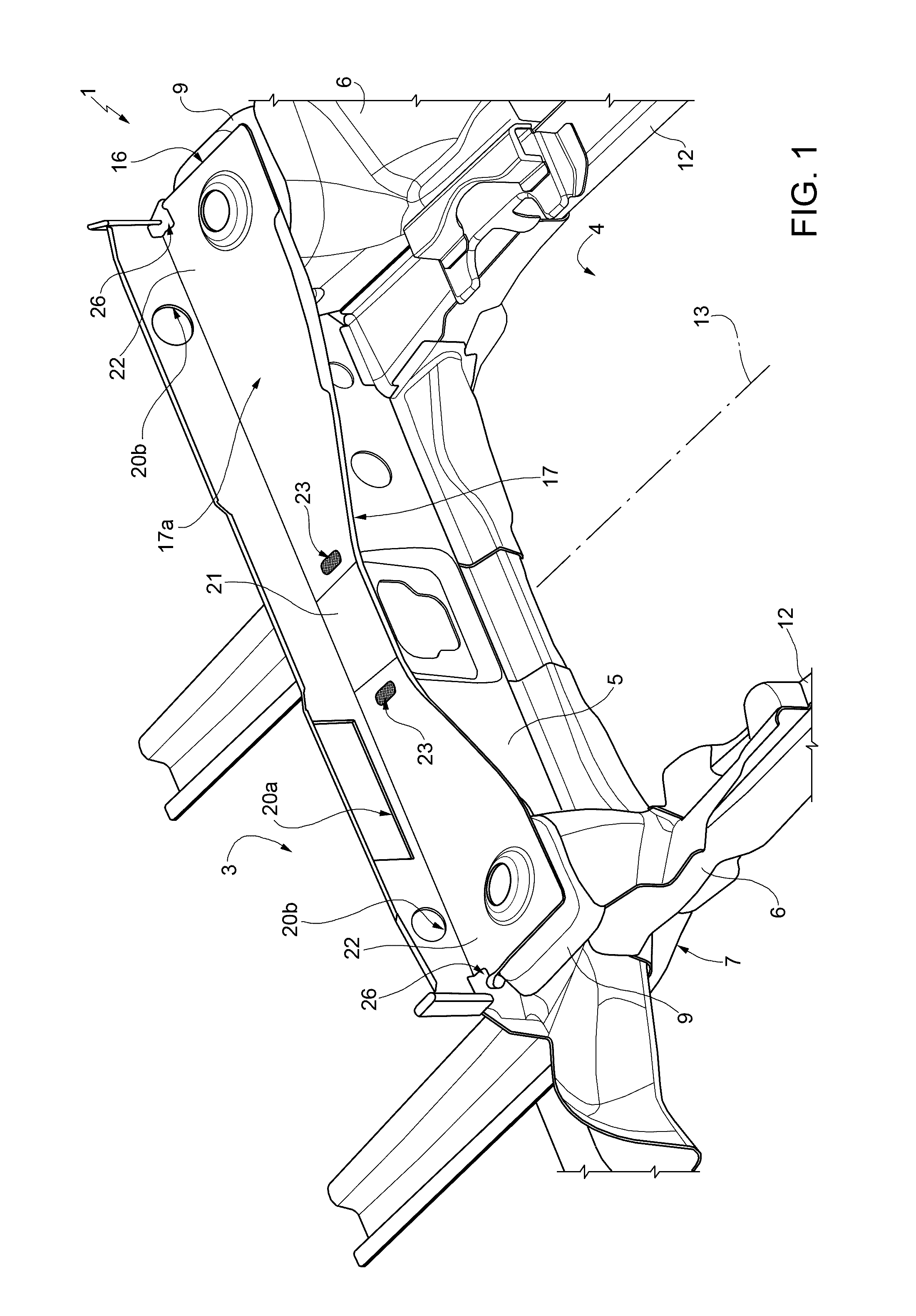 Motor vehicle body provided with a structure for receiving and draining water