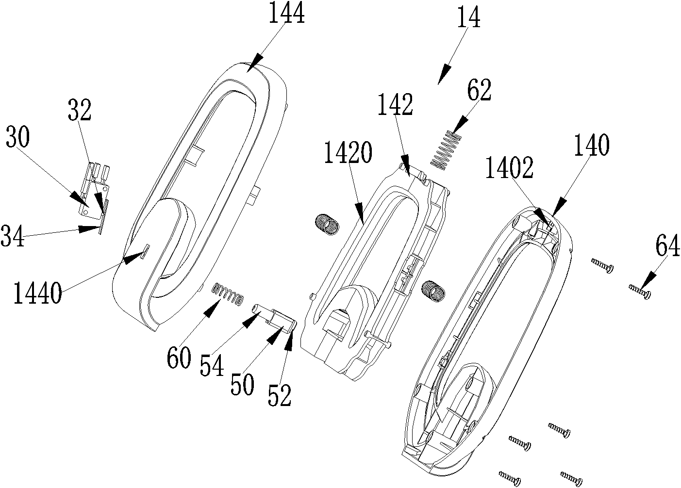 Handheld electric tool with improved trigger