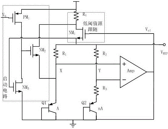 Circuit and method for achieving low pressure and high precision of reference voltage source