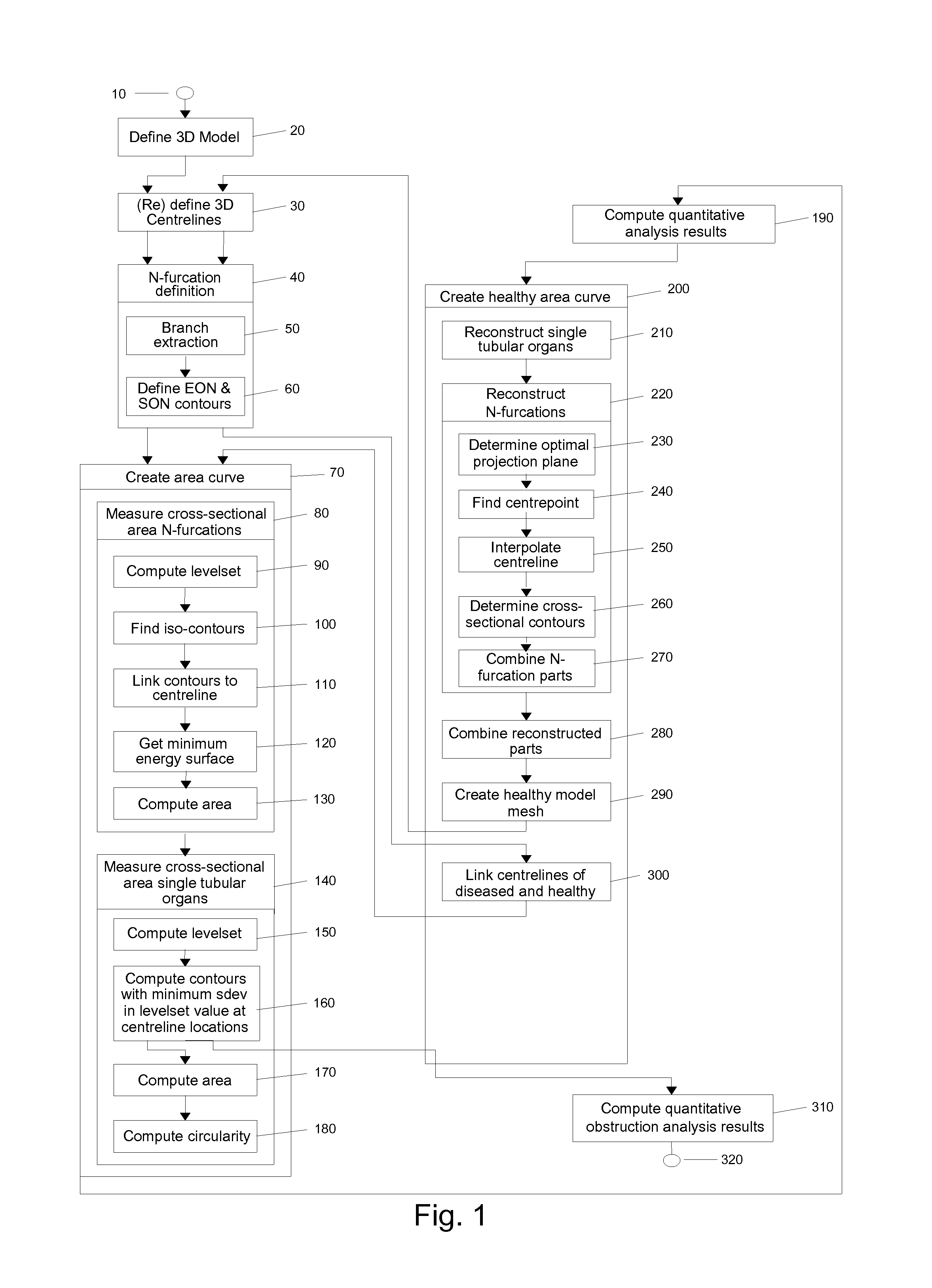 Method and Apparatus for Quantitative Analysis of a Tree of Recursively Splitting Tubular Organs