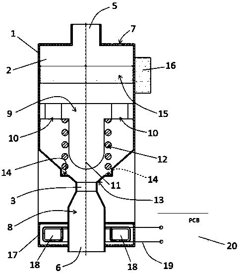 Volume induction type metering valve