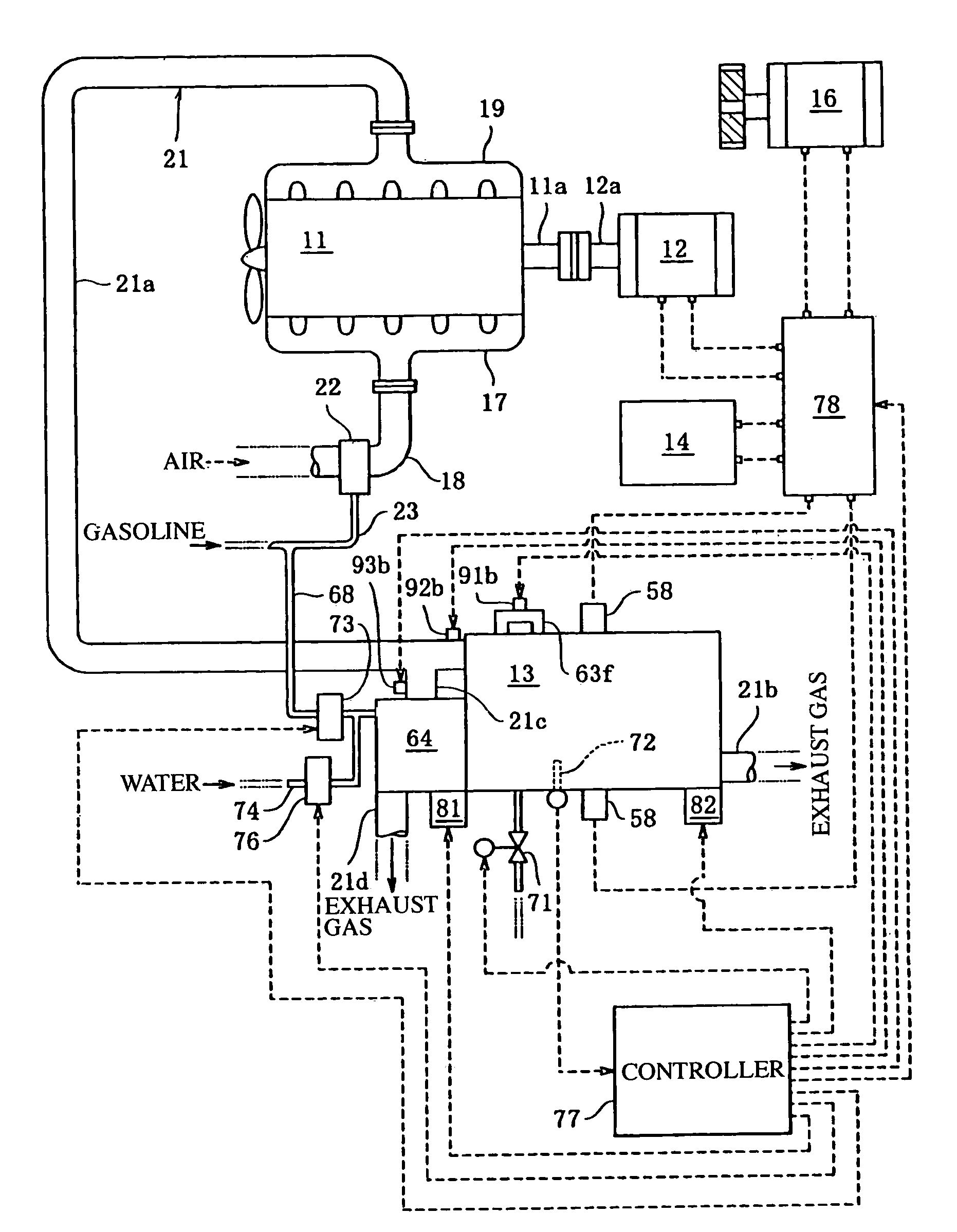 Hybrid power system including an engine and a fuel cell module