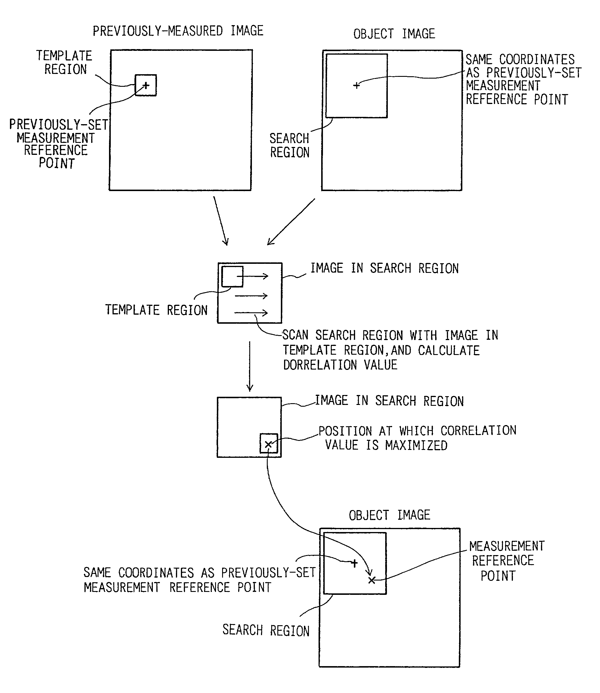 Apparatus for automatically setting measurement reference element and measuring geometric feature of image