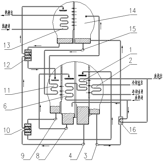 Two-level second-kind lithium bromide absorption heat pump unit provided with refrigerant water preheater