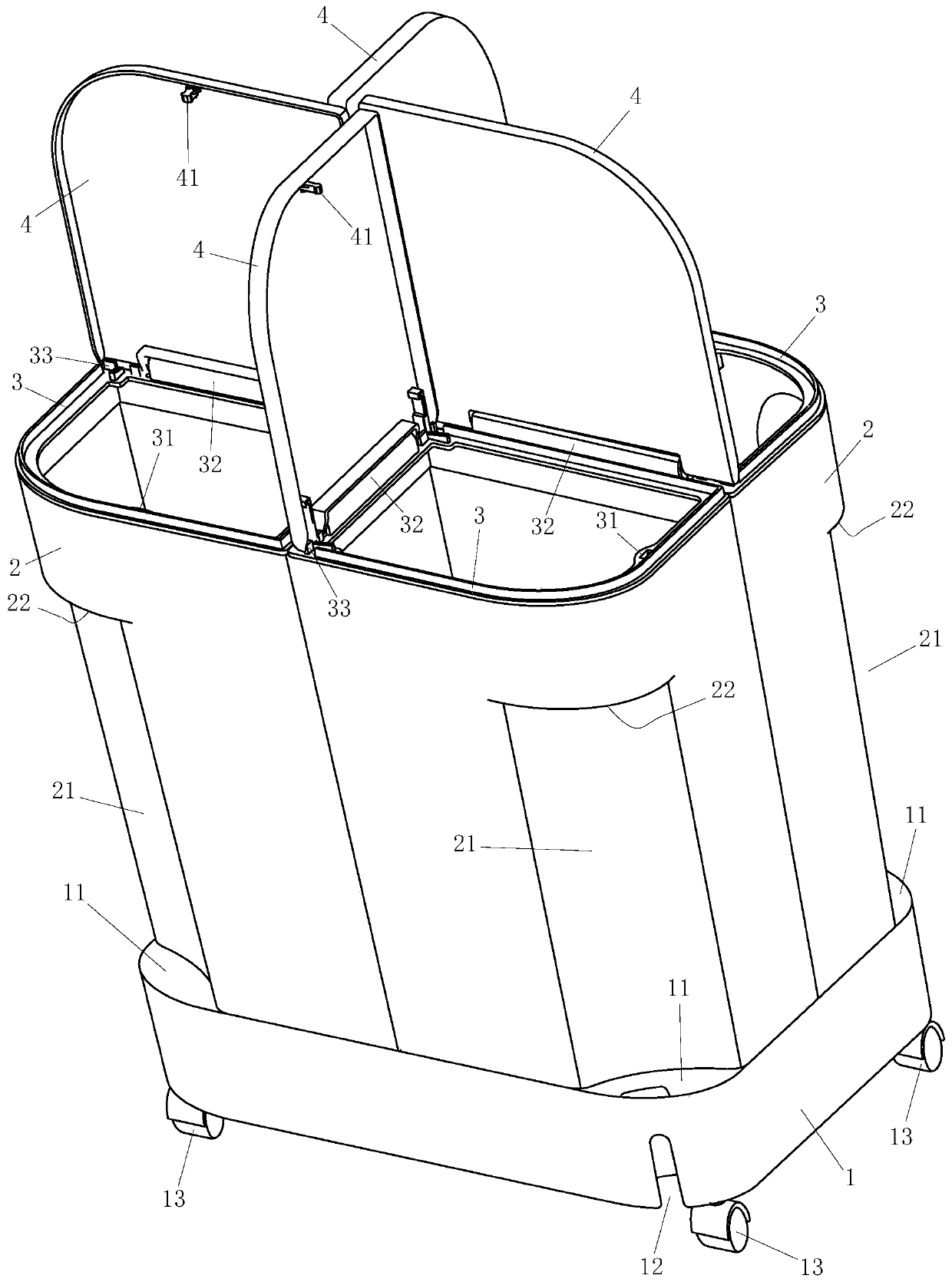 Multifunctional four-grid storage barrel