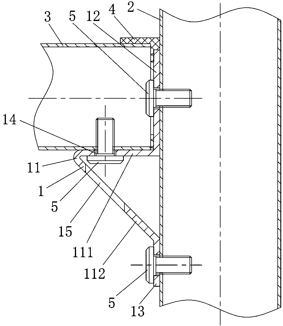 Connection component for upright post and cross beam