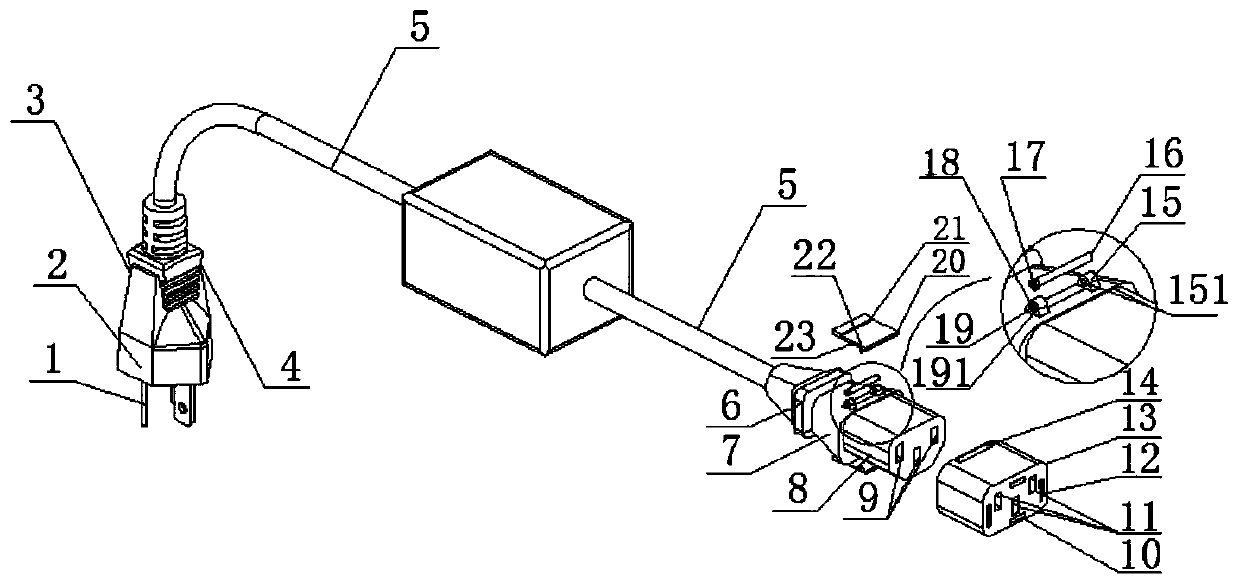 Anti-loosening computer power line assembly