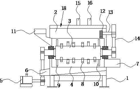 Rotary membrane sewage filtration device