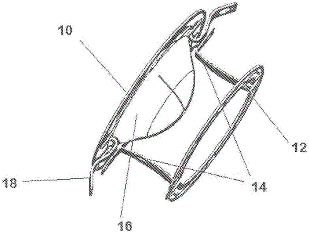 Cardiac valve support device fitted with valve leaflets