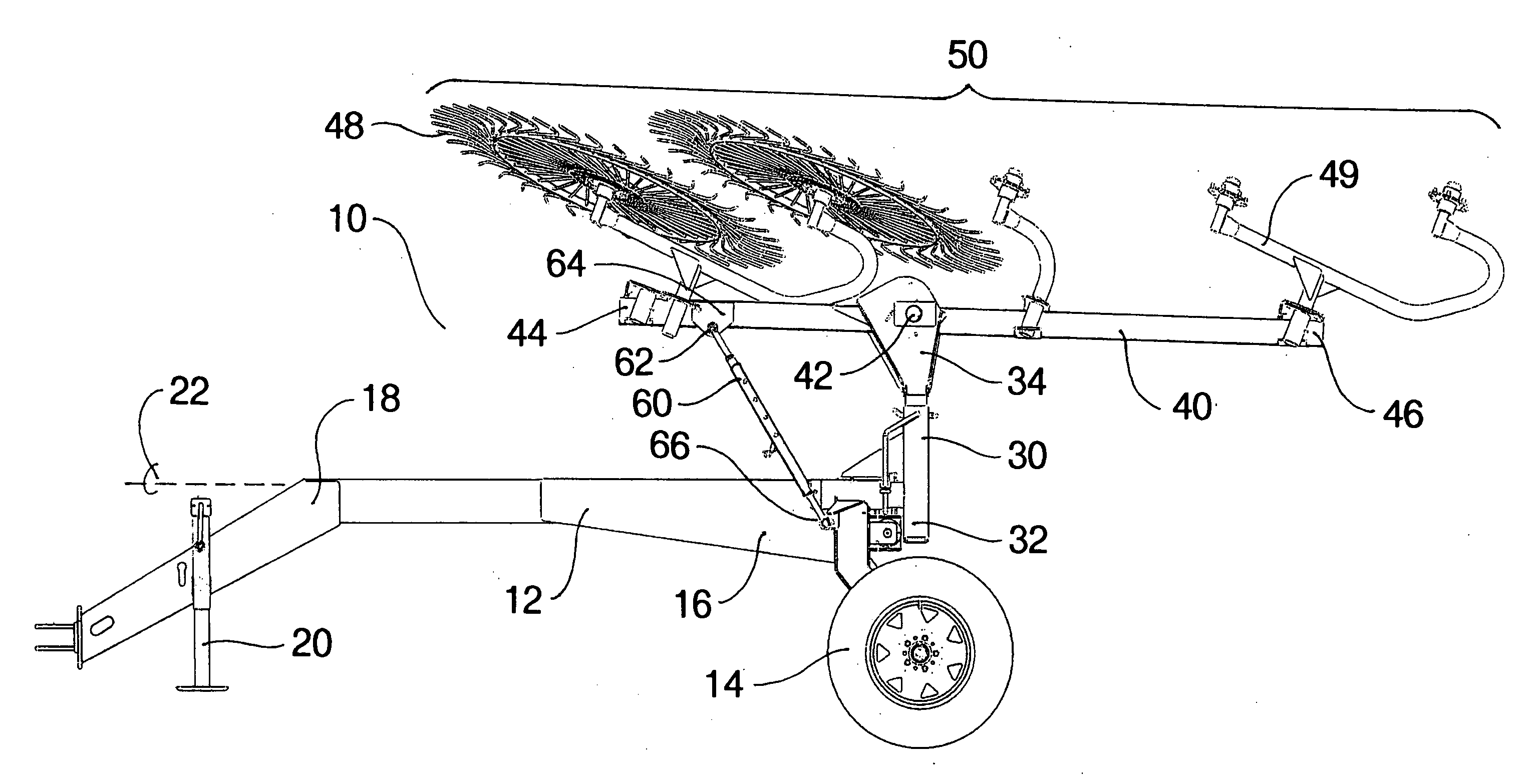 Adjustable hay rake