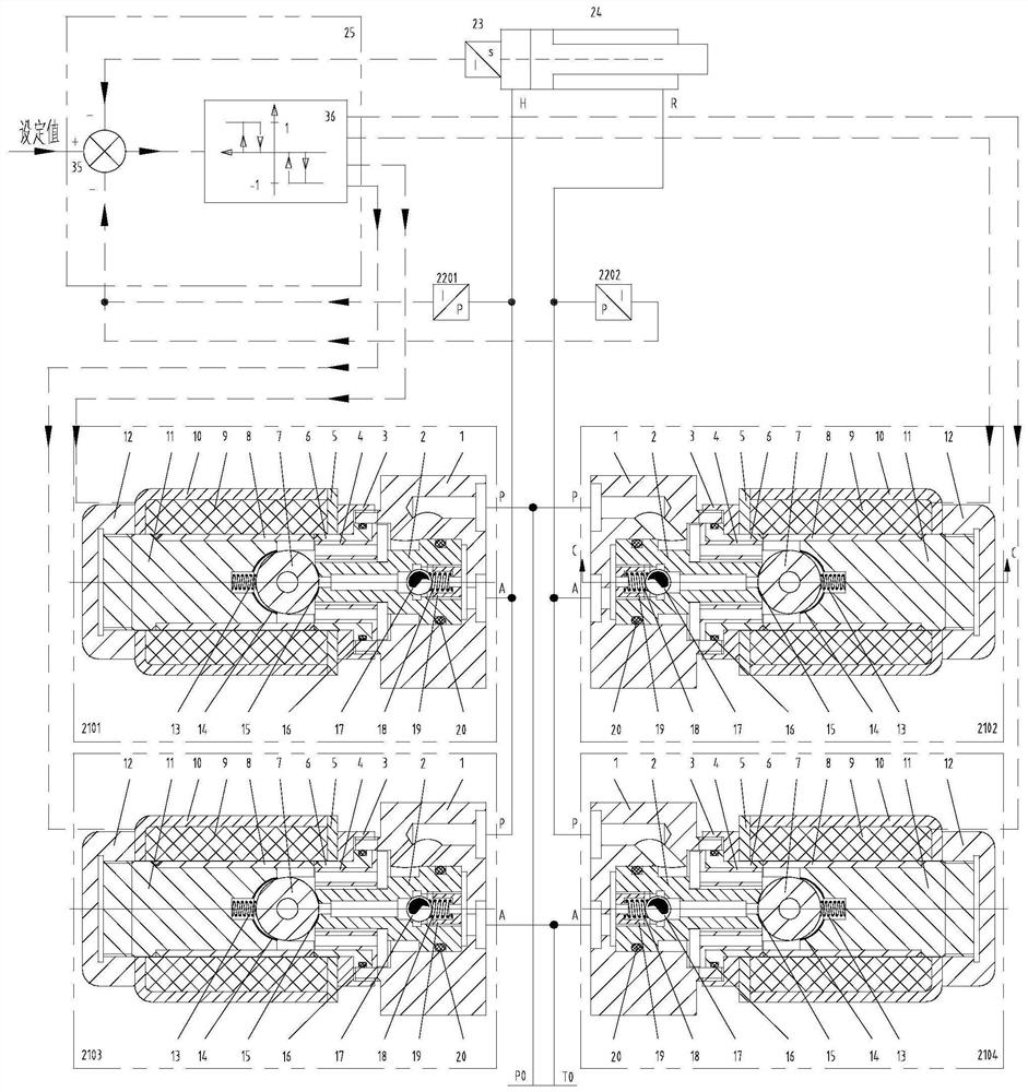 Low-energy-consumption high-pollution-resistance ultrahigh-frequency-response digital hydraulic servo control system and control method