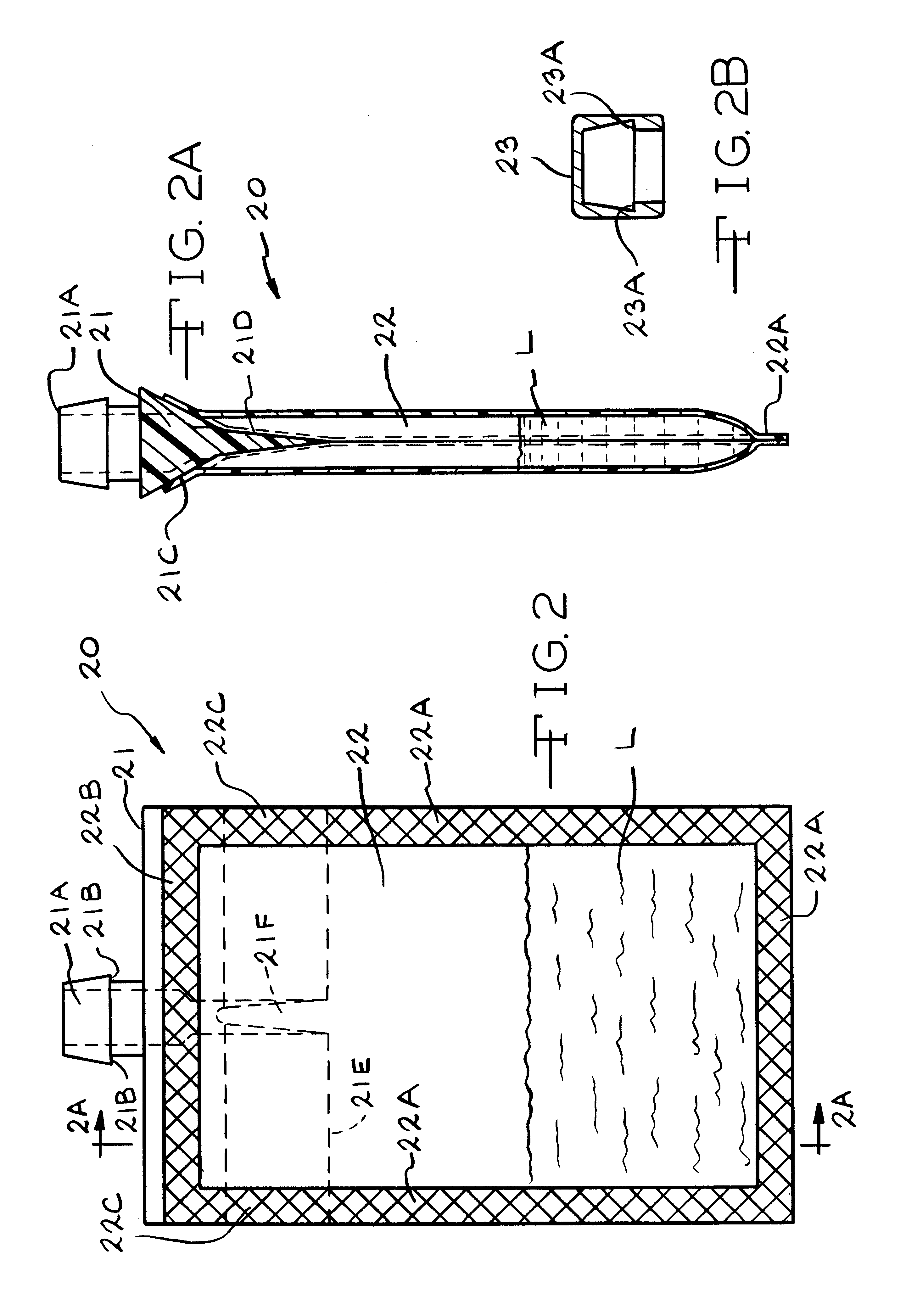 Containers with flexible pouch and closure member