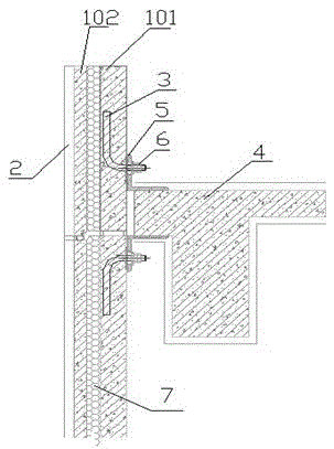 Exterior wall cladding connecting device and construction method