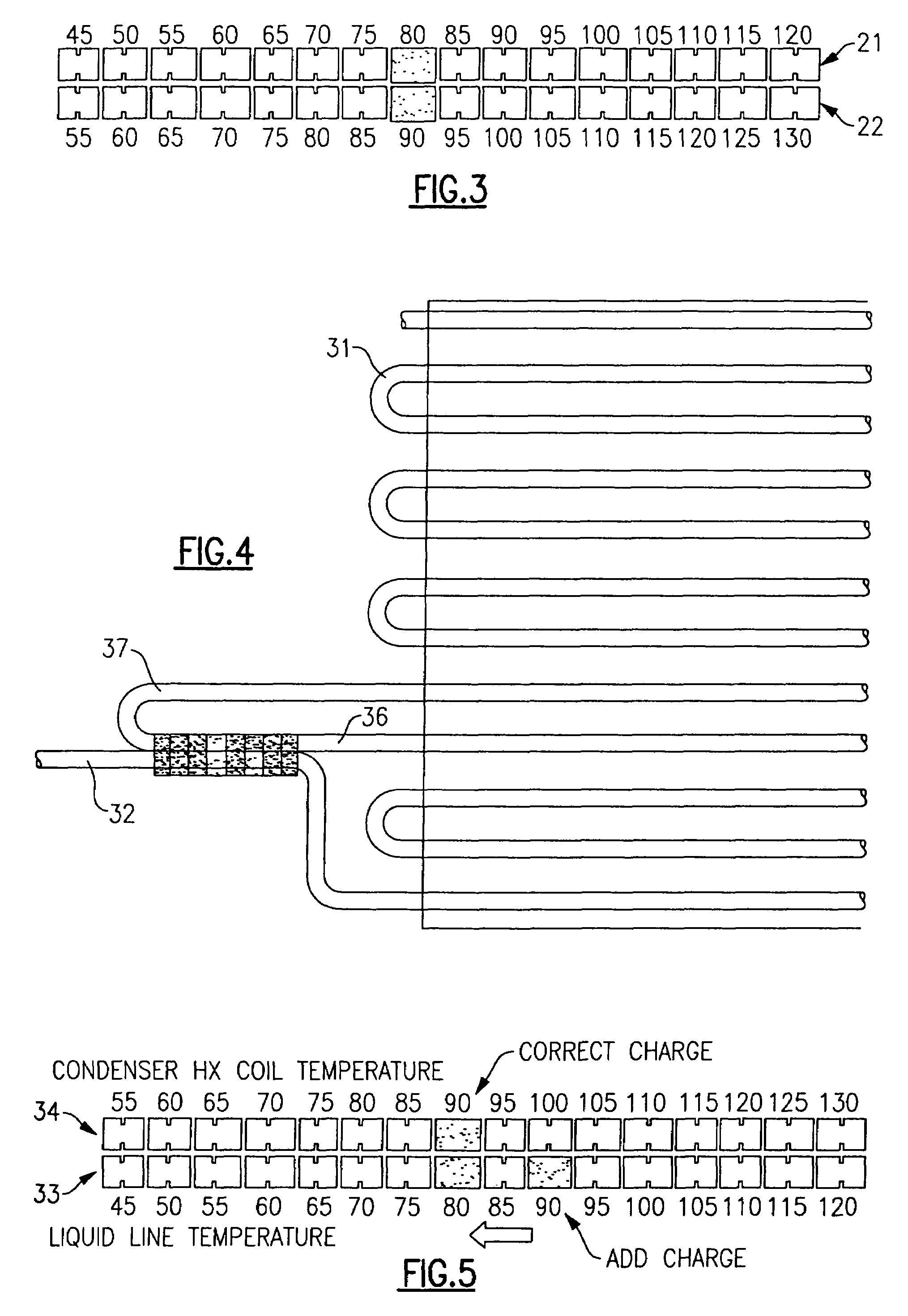 Dual thermochromic liquid crystal temperature sensing for refrigerant charge indication