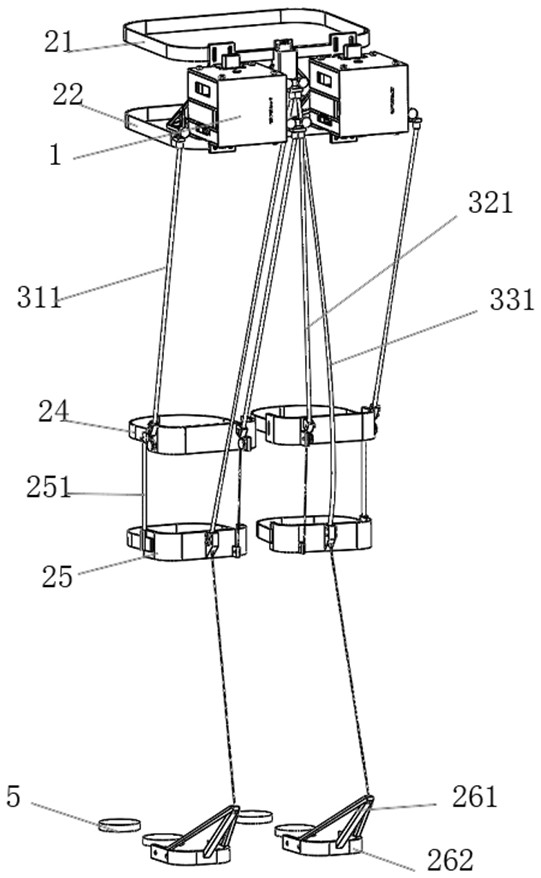 Passive flexible knee-ankle joint power-assisted exoskeleton robot