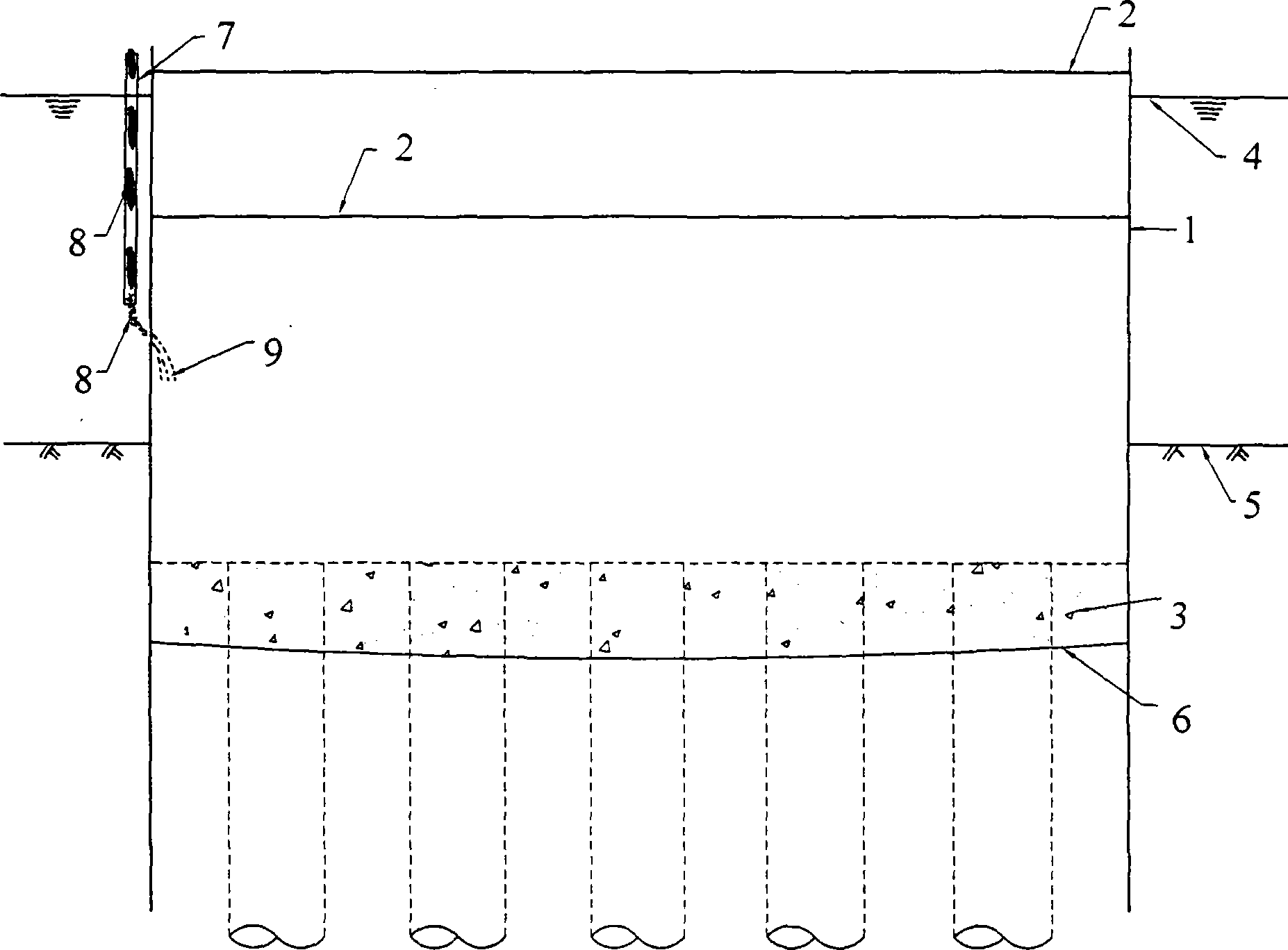 Simple abd rapid water sealing method for larsen steel sheet pile cofferdam