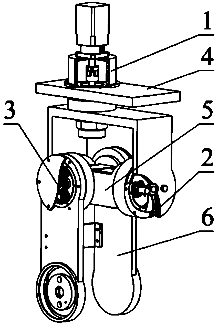 Three-degree-of-freedom hip joint mechanism used for metamorphic unmanned ground movement system