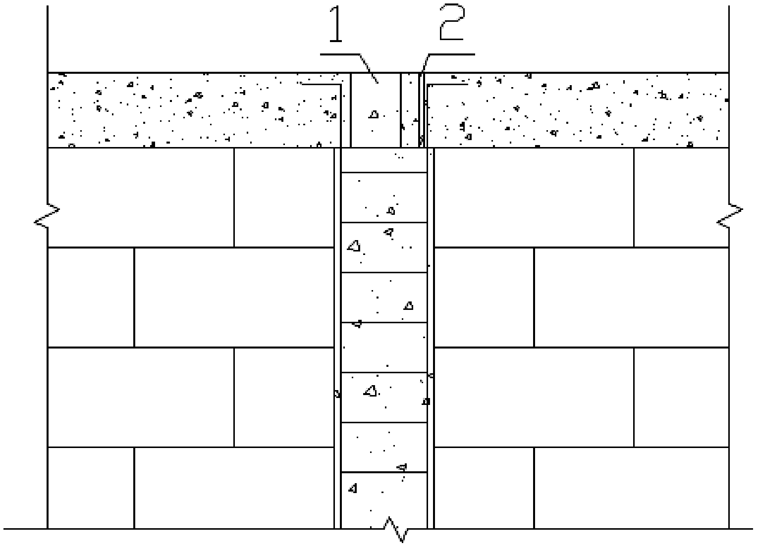 Constructional column top concreting method