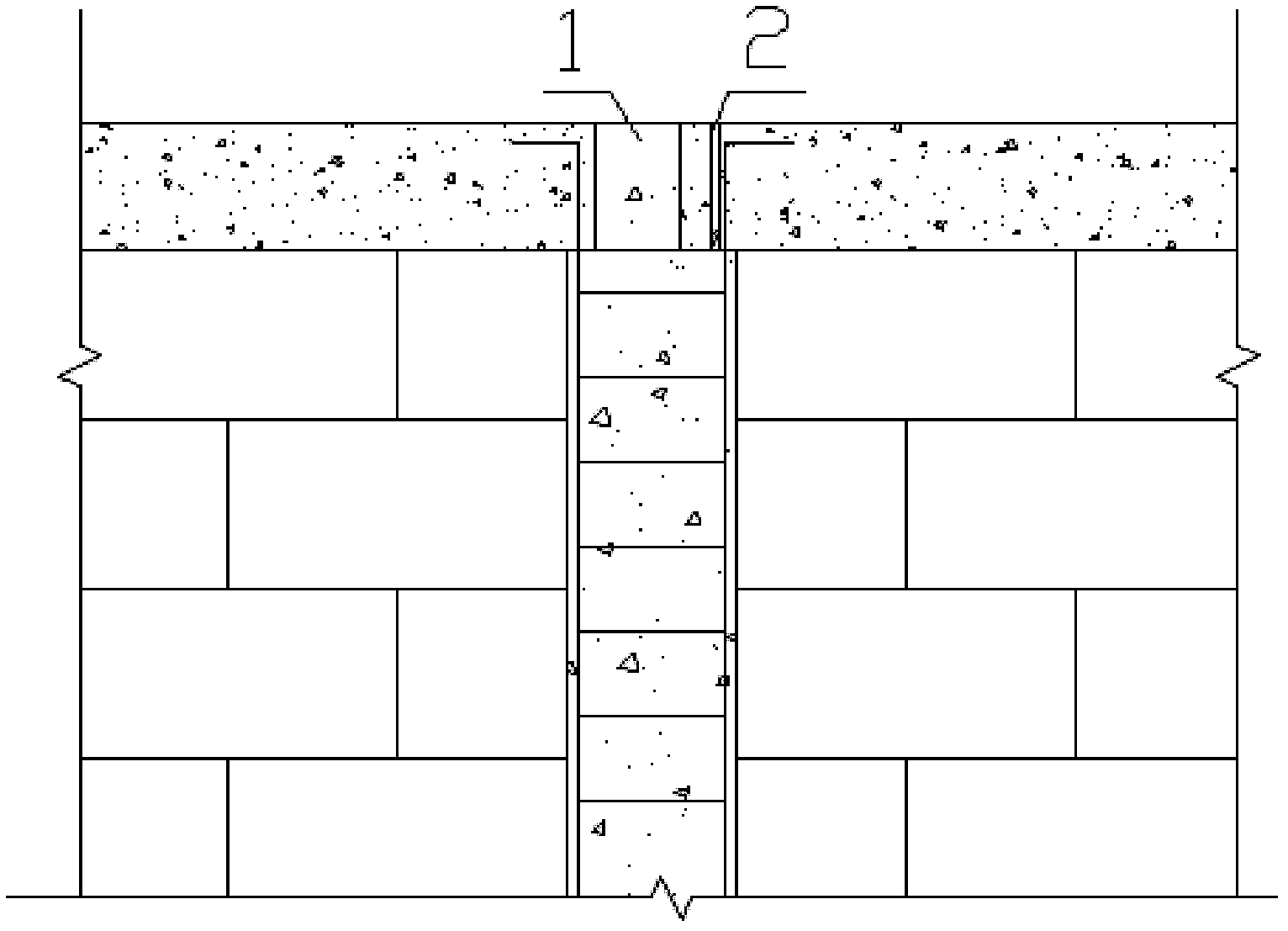 Constructional column top concreting method