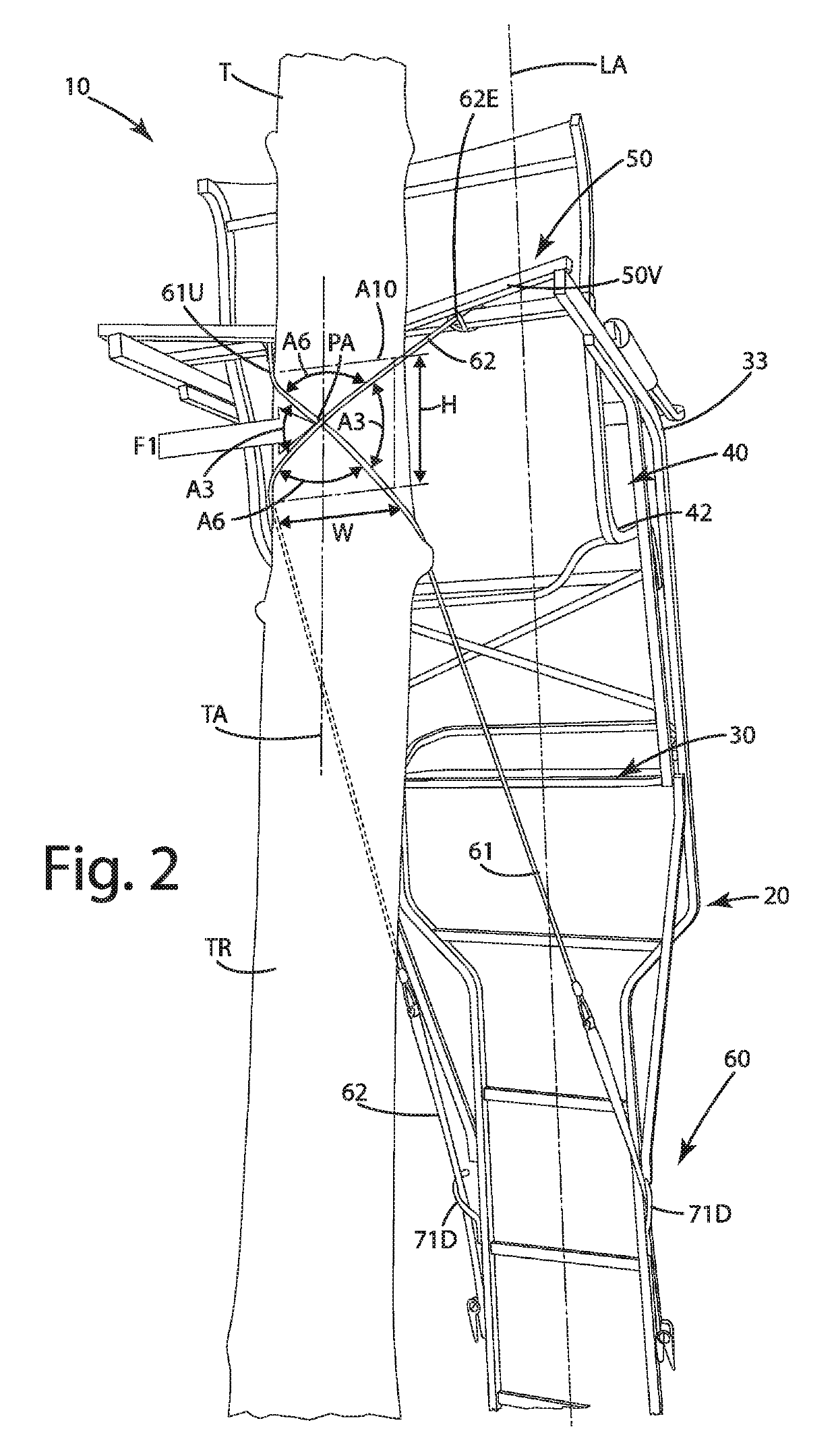 Ladder stand and related method of use