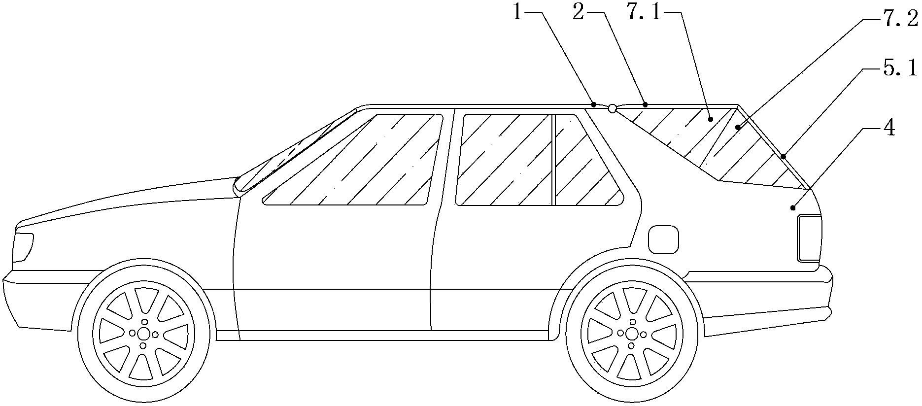 Four-lock-type three-compartment two-compartment conversion car