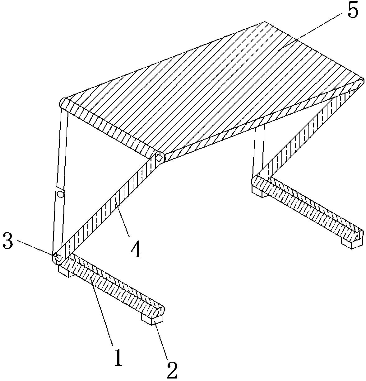 Station table with height adjustable