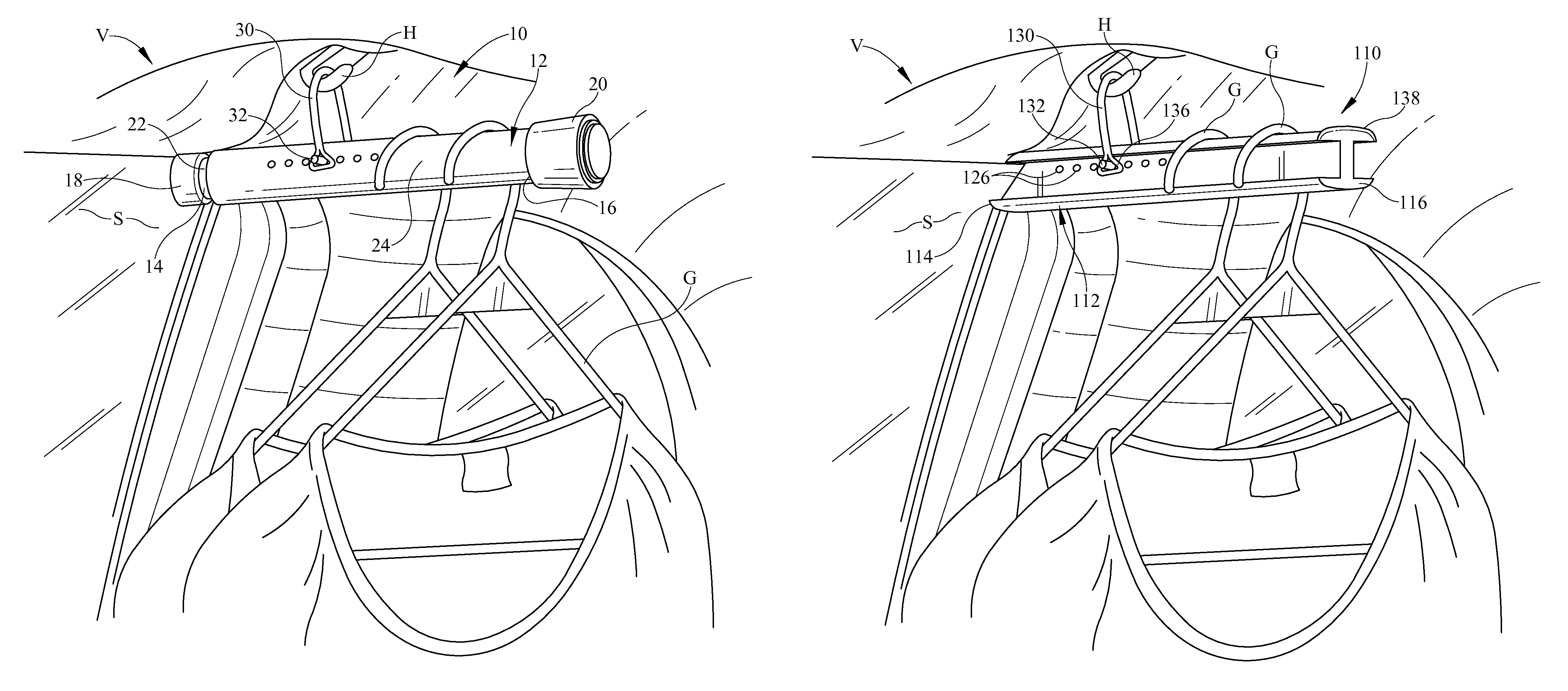 Vehicle garment hanging device