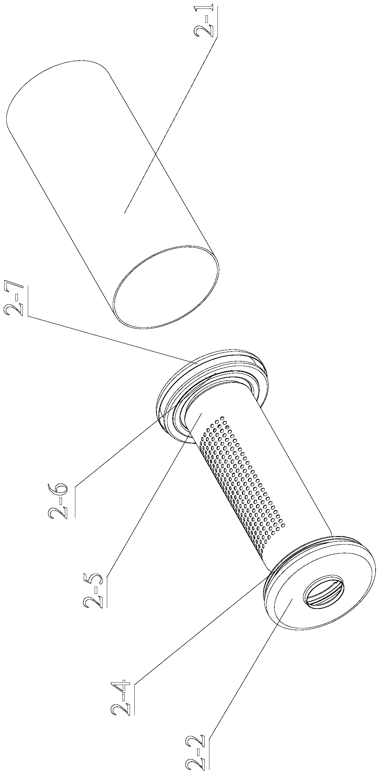 Exhaust mixing device for hydrogen fuel cell automobile