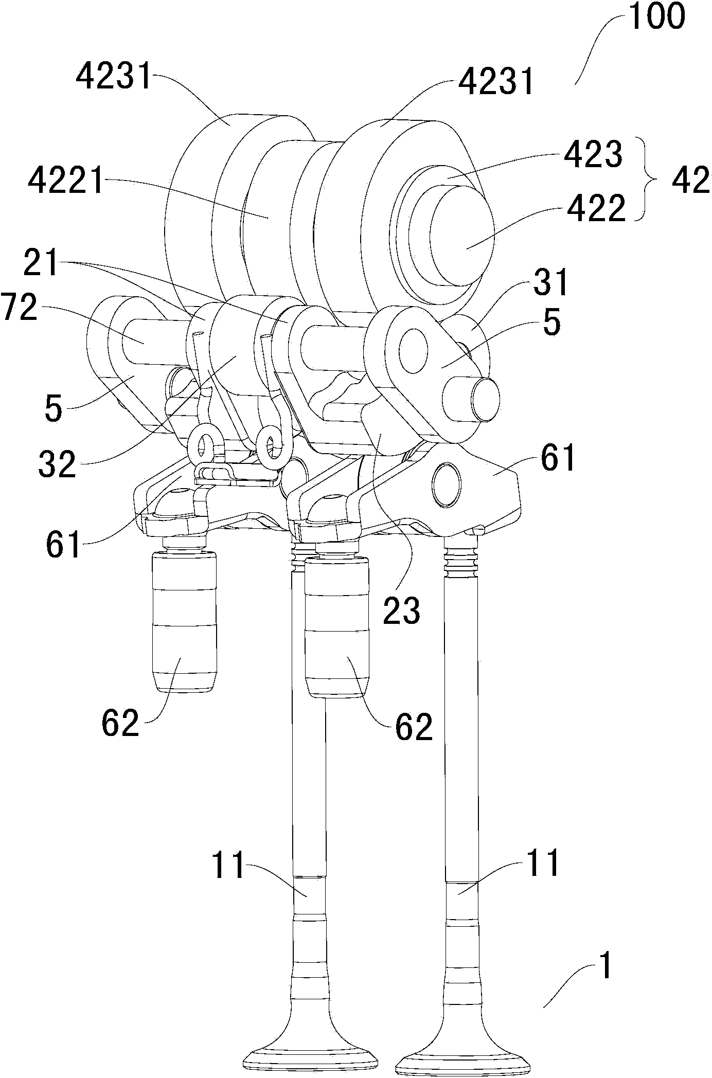 Air distribution mechanism for engine and vehicle with same